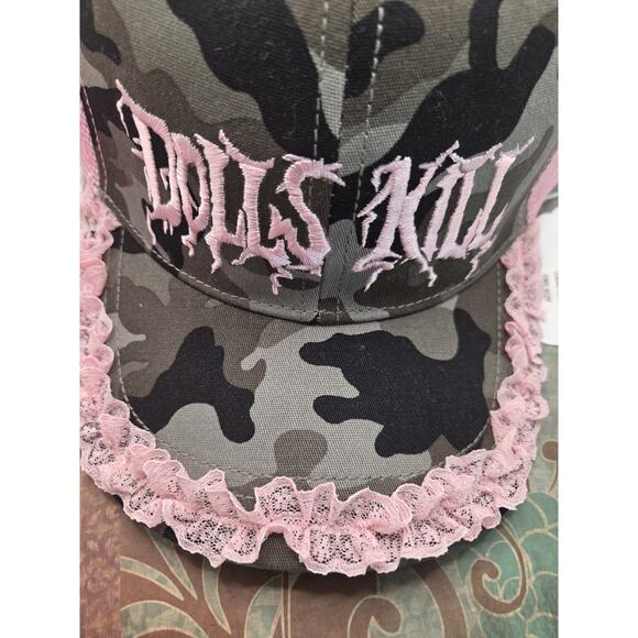 Dolls Kill Pink Lace Camo Mesh Trucker Hat Adjustable Romantic Punk - Picture 4 of 8